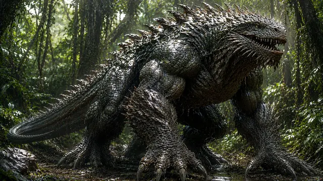 Dracoid, ein Prädator des tropischen Regenwalds